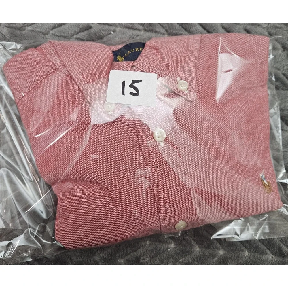 Ralph Lauren Boys Size 6 Oxford Button-Up Long Sleeve 100%‎ Cotton Pony Logo